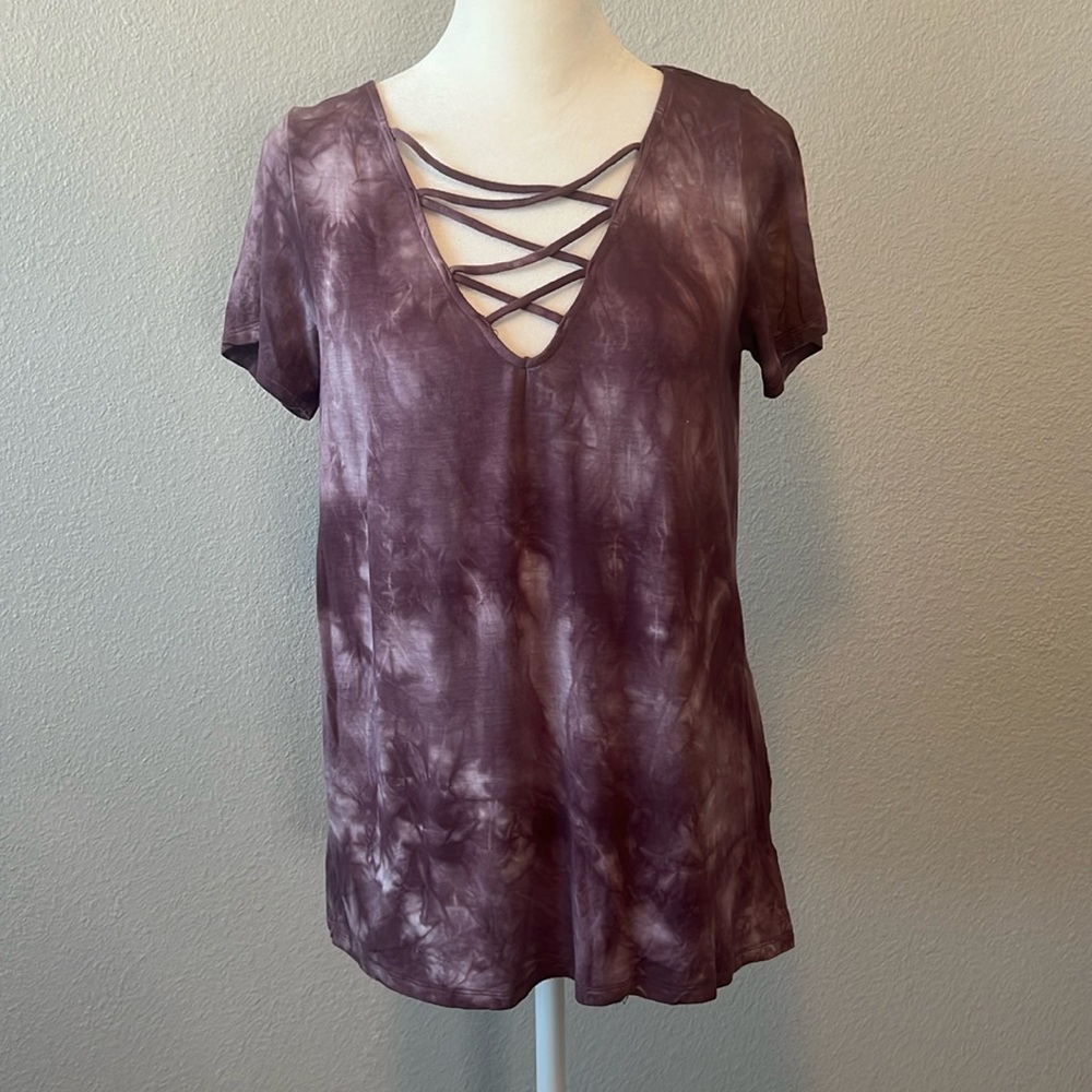 American Eagle Purple Tie Dye TShirt Size Small